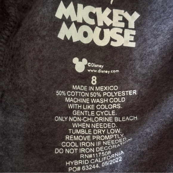 Disney Gray and Red Mickey Mouse Jogger sweatpants in size 8 - Picture 4 of 4